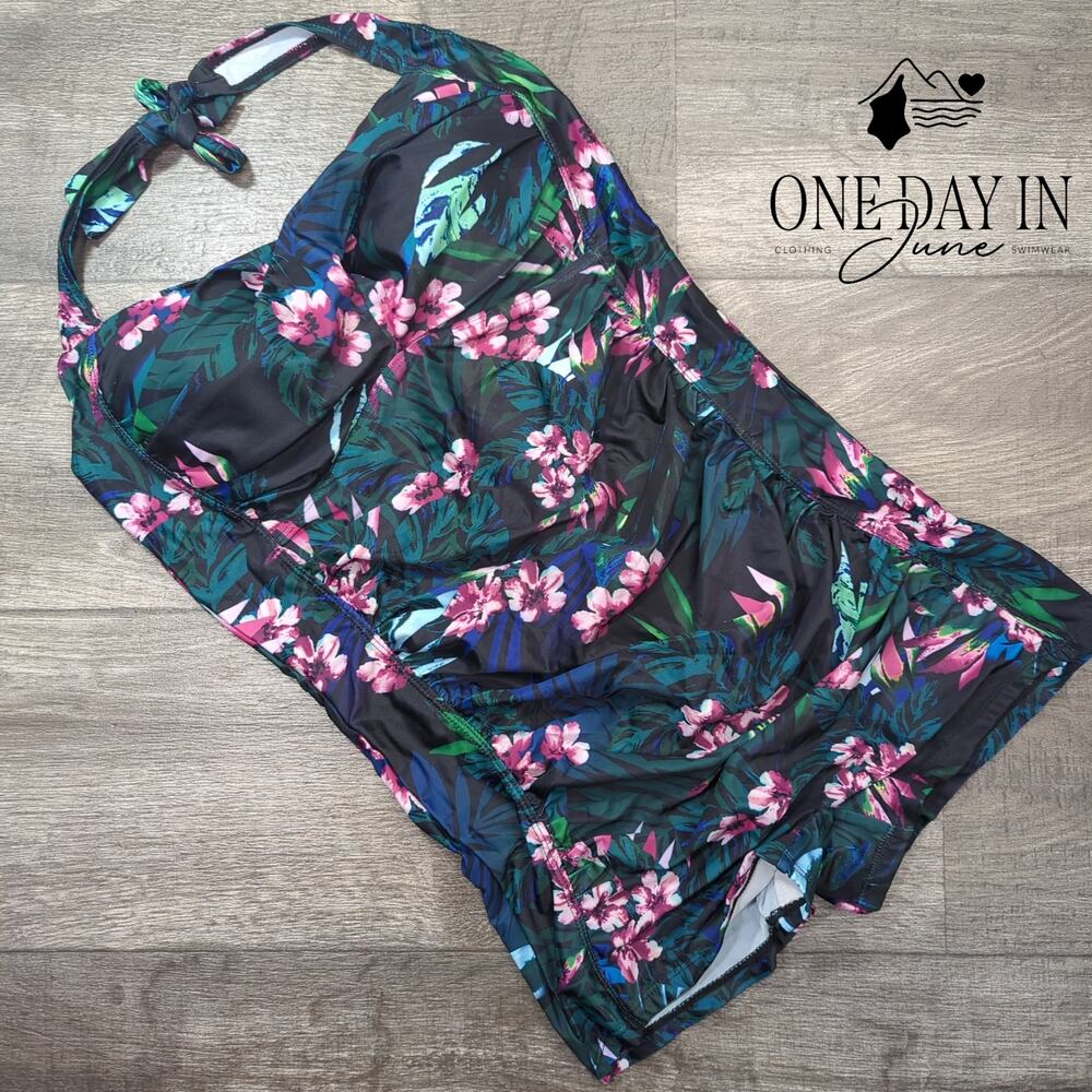 Aleumdr Halter Boyshort One Piece Swimsuit Size 2XL